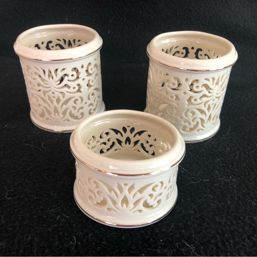 Lenox Pierced China Votives x 3